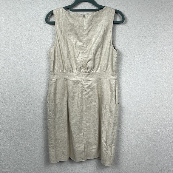 Maeve Anthropologie Linen Blend Flaxen Dress Sleeveless Rope Waist Beige Sz 0 - Picture 5 of 12